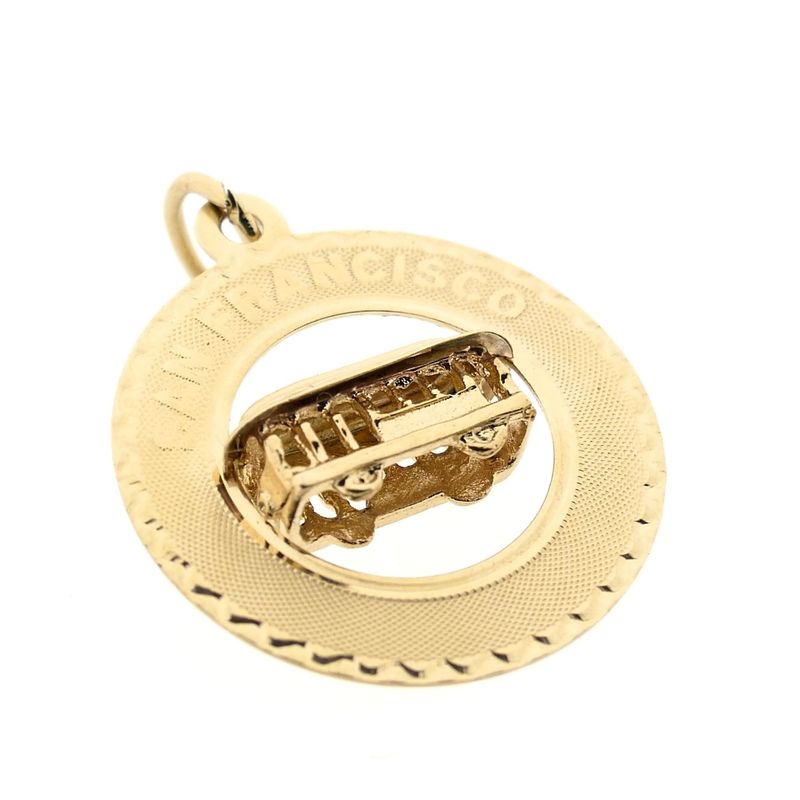 Image 4 of Gold Cable Car Pendant; San Francisco