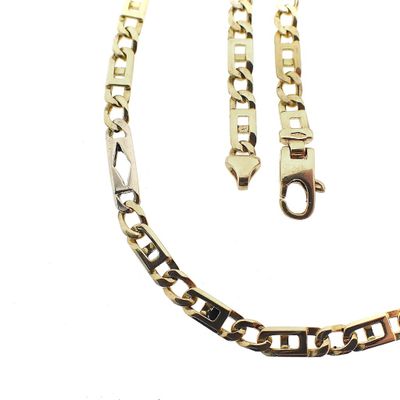 Image 1 of Two-tone gold men's necklace with diamonds | 62 cm