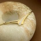 Image 2 of Gold necklace with a fixed pendant and diamond; 0.01 ct. | 42 cm