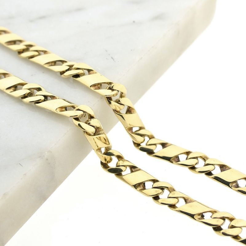 Image 6 of Gold fantasy/gourmet link necklace; Men | 52 cm