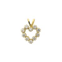 Gold heart pendant with zirconia