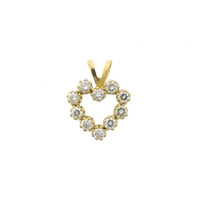 Image 1 of Gold heart pendant with zirconia