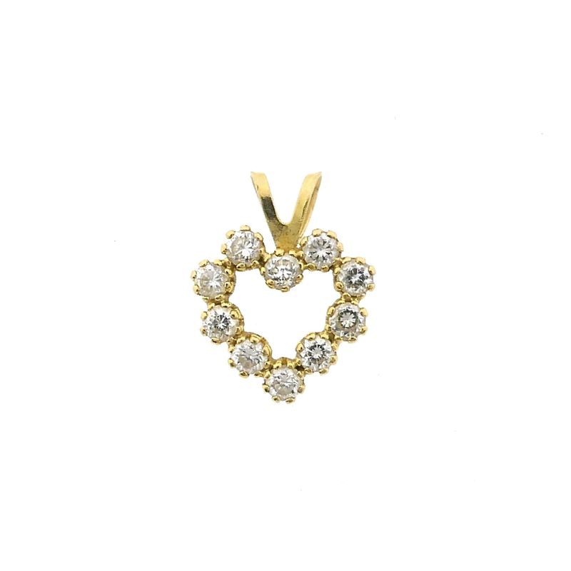 Image 1 of Gold heart pendant with zirconia