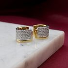 Image 12 of Two-tone gold hinged hoop earrings, pavé, with diamonds; approx. 0.51 ct.
