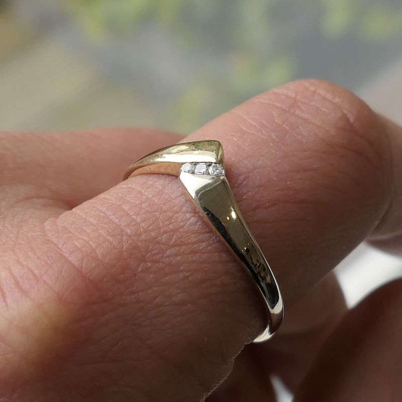 Image 11 of Two-tone gold ring with diamond | 0.03 ct.