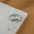 Image 2 of White gold earrings with engravings; Ø 15.8 mm
