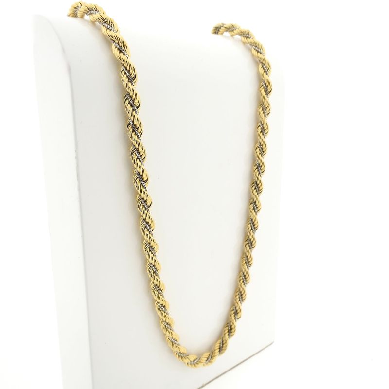 Image 3 of Two-tone gold twisted/Venetian link chain