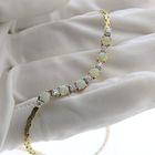 Image 4 of Gold necklace with fixed pendant of opal and diamond 0.28 ct.