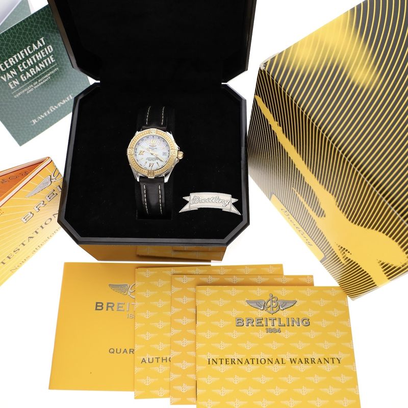 Image 22 of Breitling B-Class / Cockpit D67365; 18k gold/steel women's watch with mother-of-pearl dial