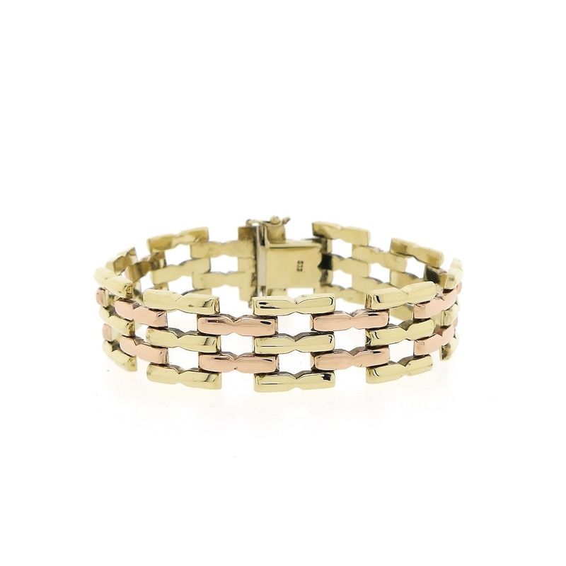 Image 6 of 8 carat bicolor Bismarck link bracelet