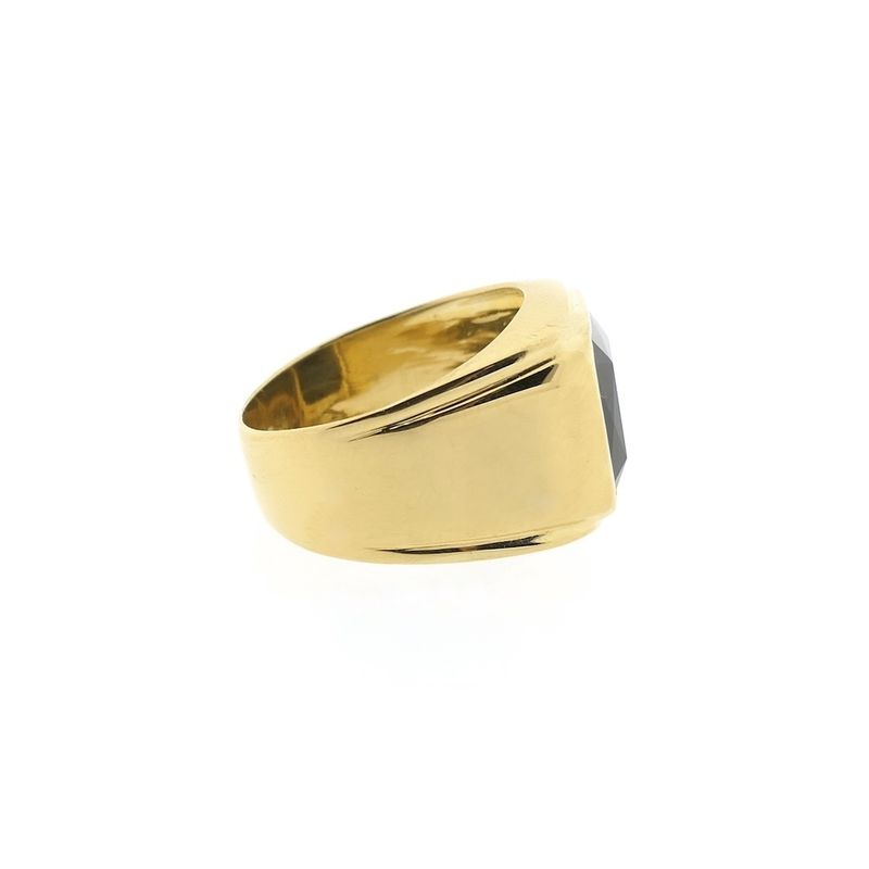 Image 5 of Gold men's signet ring with onyx; pinky ring