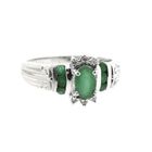 Image 4 of 10 carat ring with emerald and diamonds; 0.03 ct.