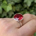 Image 10 of Silver ring with synthetic ruby.