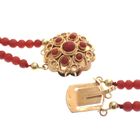 Image 4 of Blood coral bead necklace with gold clasp; Antique | 36 cm