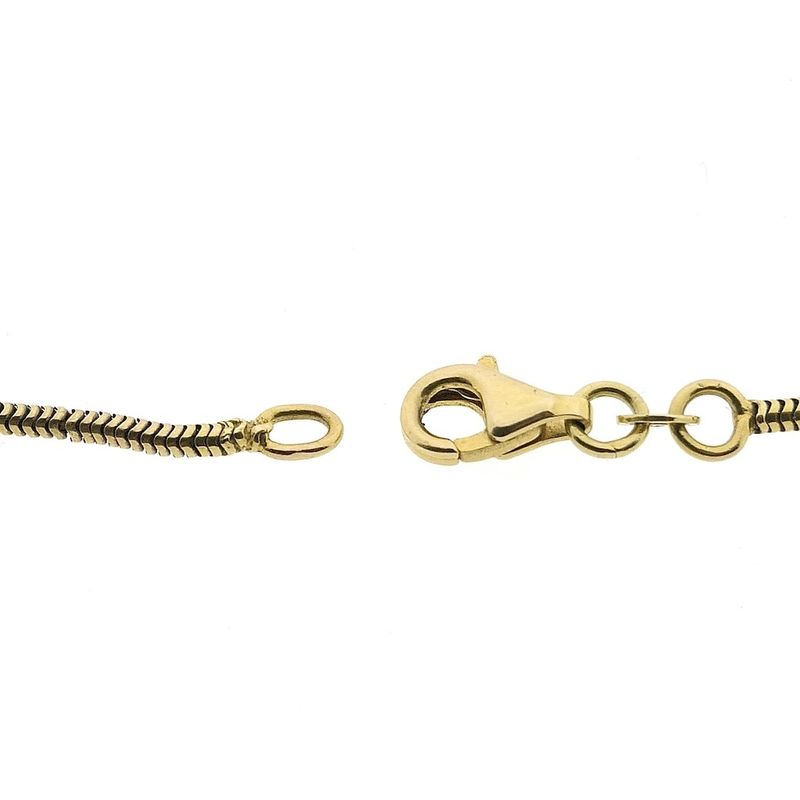 Image 6 of Gold snake link chain with diamond pendant; 0.24 ct. | 38.5 cm