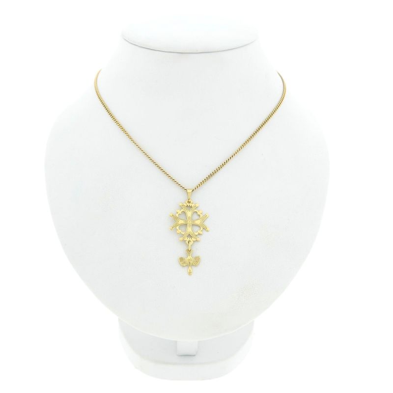 Image 3 of Gold pendant of a Huguenot cross