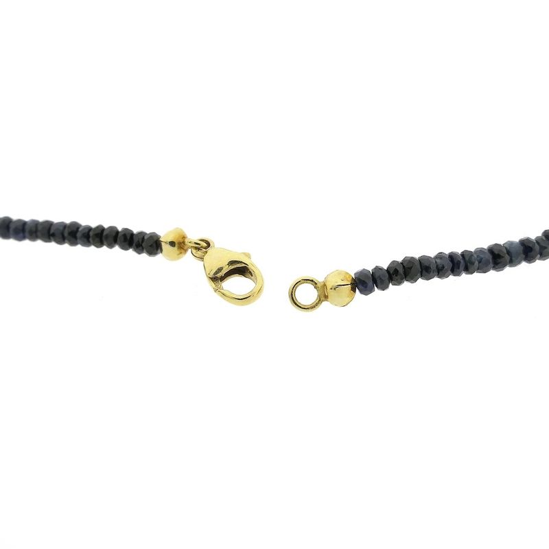 Image 4 of Multi-colored sapphire bead necklace with gold clasp
