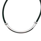 Image 2 of Rubber necklace with silver pendant | 46 cm