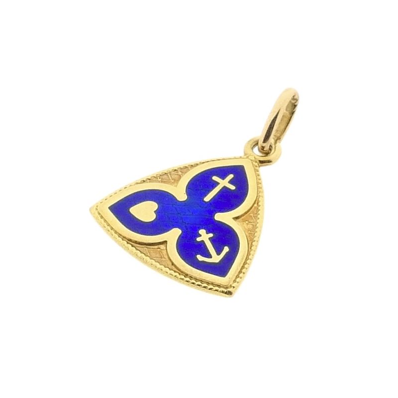 Image 6 of 18K Gold Pendant with Enamel | Faith, Hope, and Love