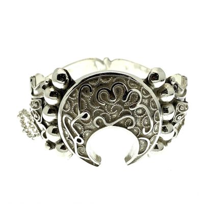 Image 1 of Silver wide bohemian bracelet | Ø 63 mm