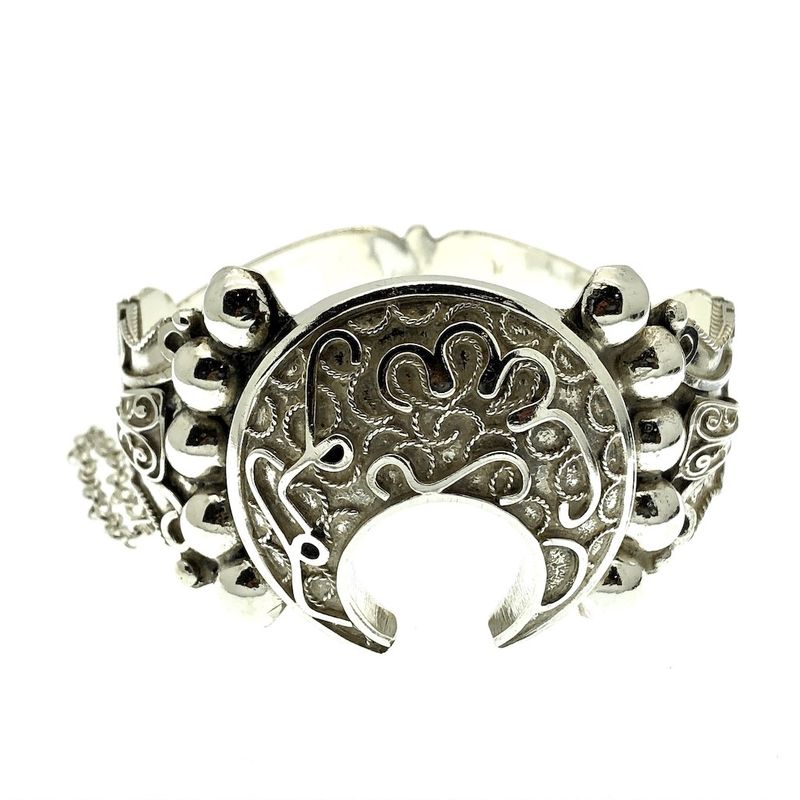 Image 1 of Silver wide bohemian bracelet | Ø 63 mm