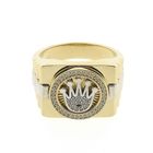 Image 3 of Two-tone gold Rolex presidential band ring with zirconia; Men's