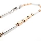 Image 3 of Two-tone gold checkered link bracelet | 19 cm