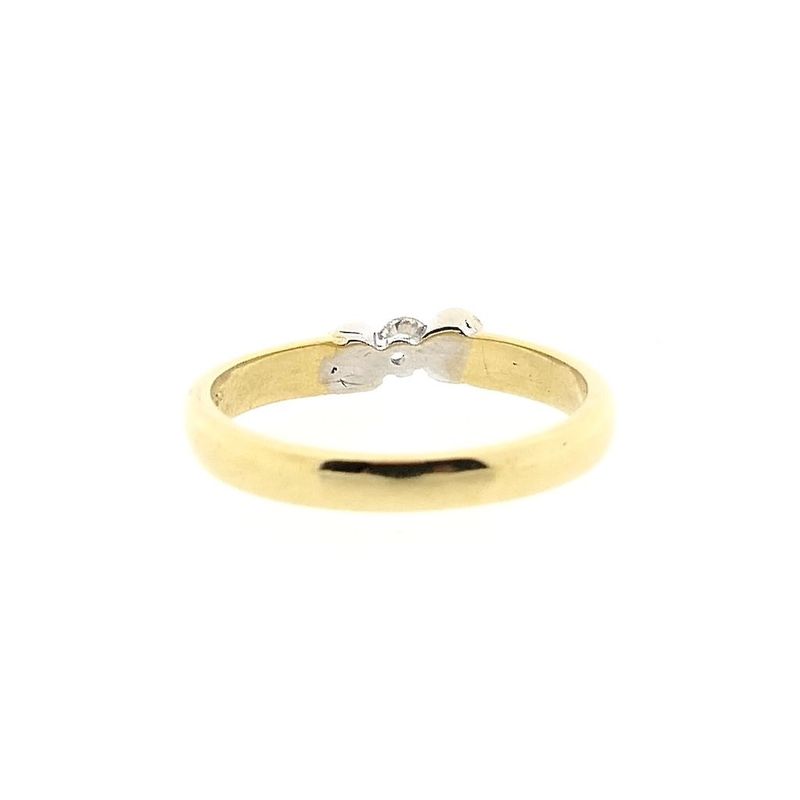 Image 4 of Two-tone gold ring with diamond; 0.07 ct.