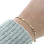 Image 3 of Gold Figaro link bracelet | 19.5 cm