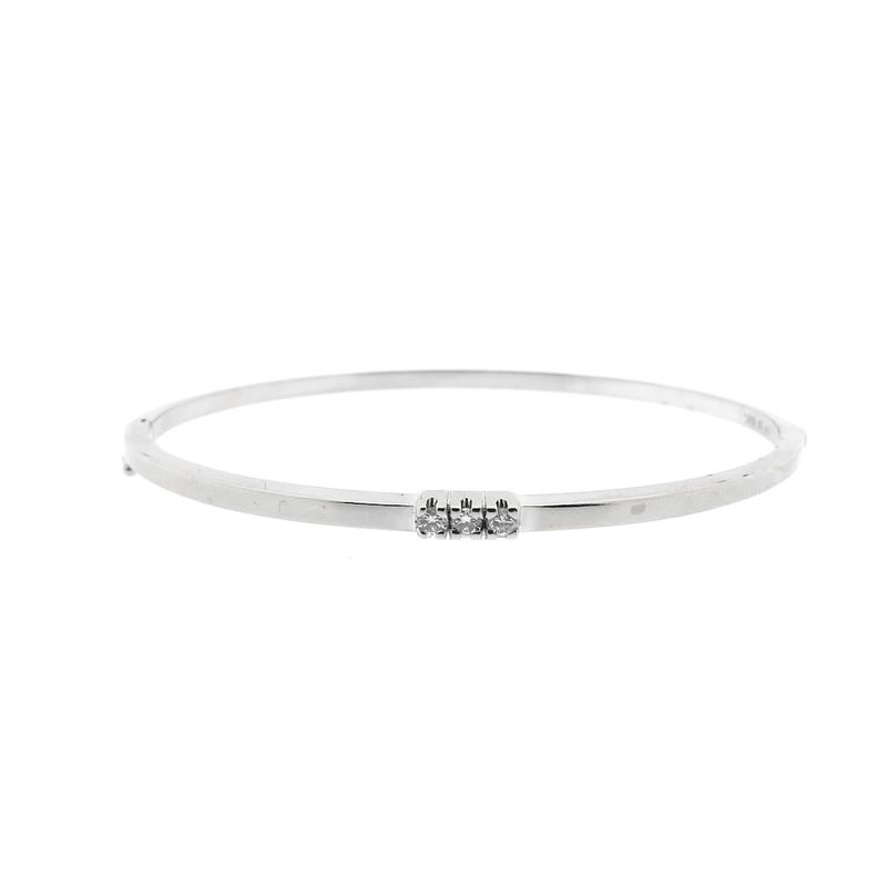 Image 4 of White gold bangle with 0.15 ct. diamond | Ø 60.7 mm