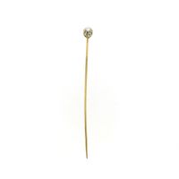 Two-tone gold lapel pin, tie pin with diamond | 0.08 ct.