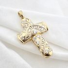 Image 4 of Two-tone gold cross with zirconia