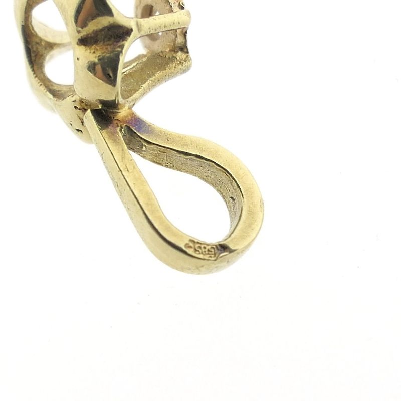Image 10 of Gold minimalist pendant with diamond; 0.01 ct.