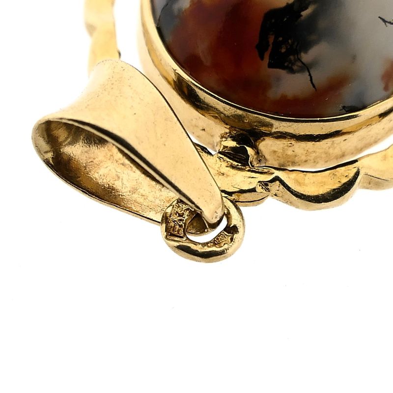Afbeelding 7 van Gouden hanger met mosagaat
