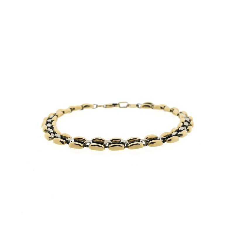 Image 3 of Two-tone gold Bismarck link bracelet | 19.5 cm