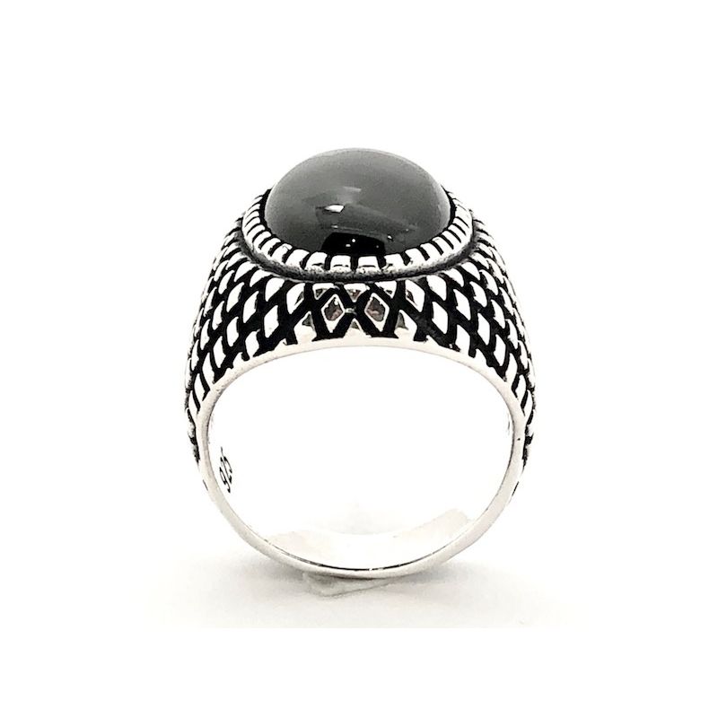 Image 3 of Silver signet ring with onyx