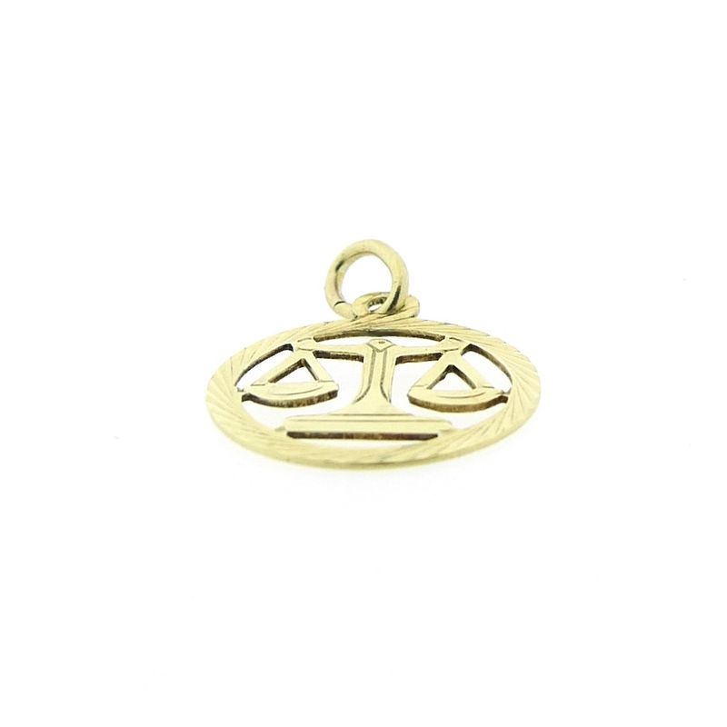 Image 3 of Gold zodiac sign pendant; Libra