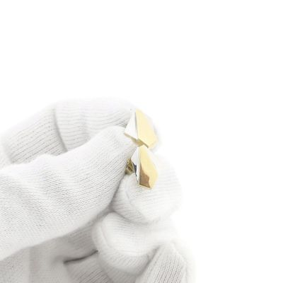 Image 1 of Two-tone gold stud earrings