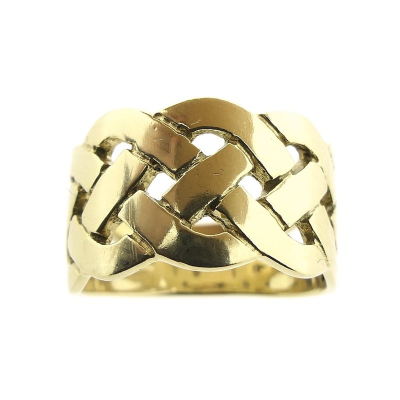 Image 3 of Gold wide braided ring