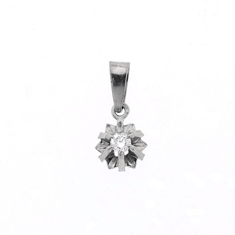 Image 1 of White gold pendant with diamond | 0.05 ct.