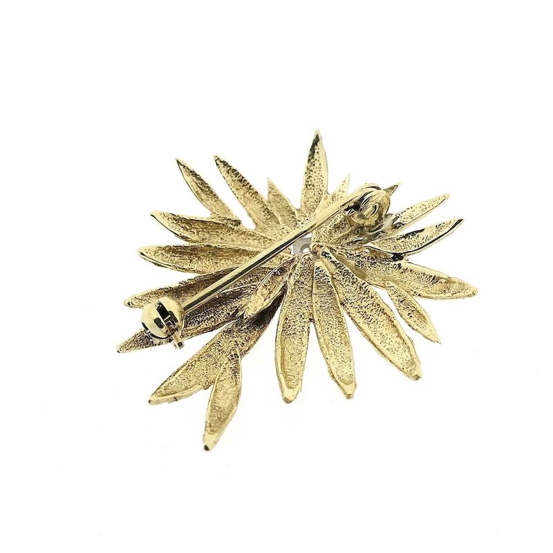 Image 5 of Vintage gold brooch with zirconia.
