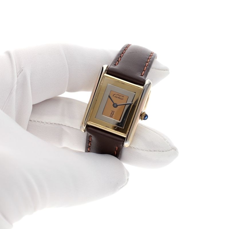 Image 7 of Cartier Tank Vermeil 'Trinity' 6165; Vintage mechanical women's watch