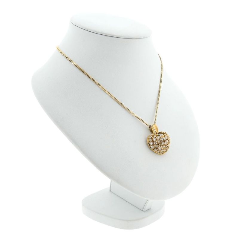 Image 4 of Gold heart pendant with zirconia