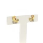 Image 2 of Tricolor gold stud earrings with zirconia