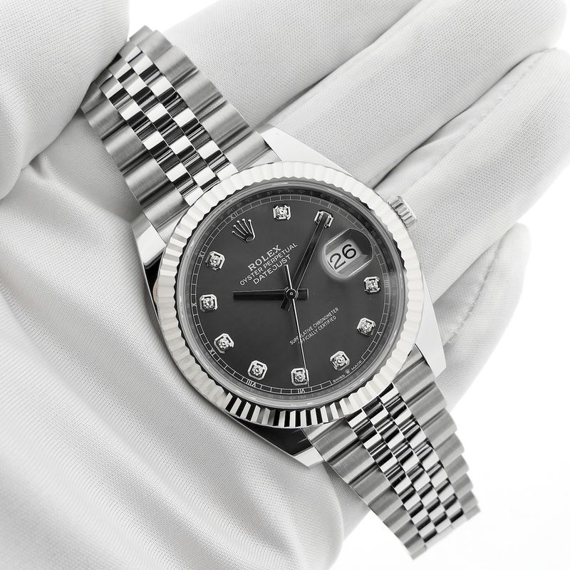 Image 12 of Rolex Datejust 41mm 'Rhodium Diamond Dial' 126334; Automatic men's watch