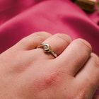 Image 4 of Two-tone gold solitaire ring with 0.035 ct diamond.