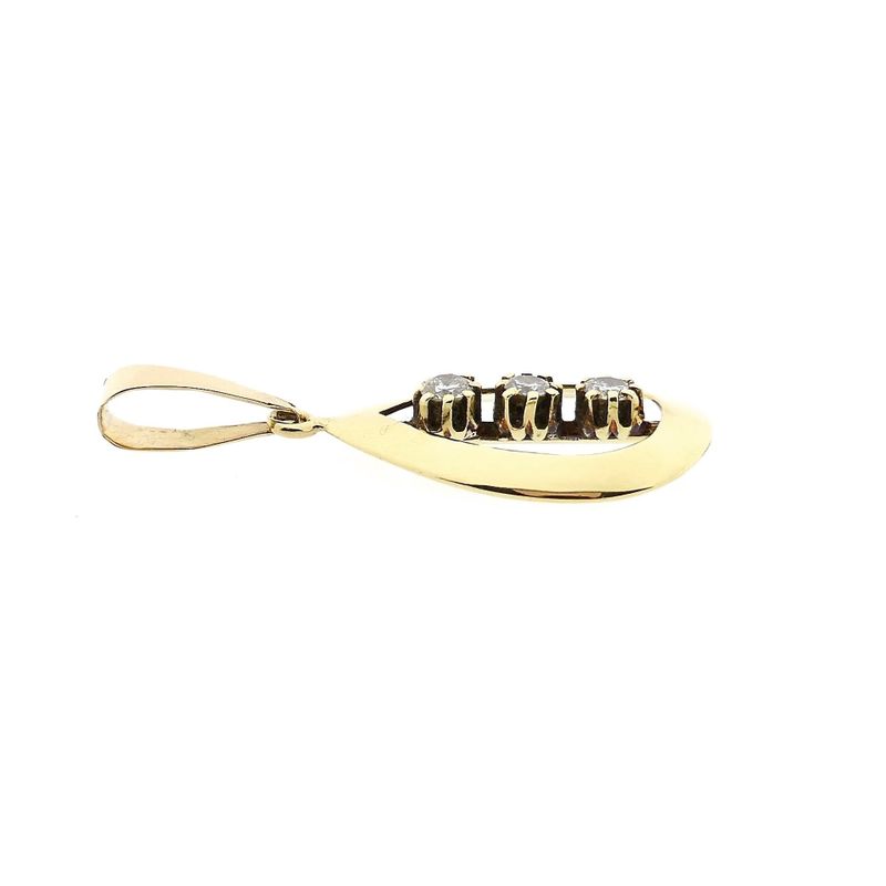 Afbeelding 6 van Gouden hanger met diamanten; 0,30 ct.