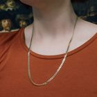 Image 4 of Gold flat gourmet link chain | 54 cm