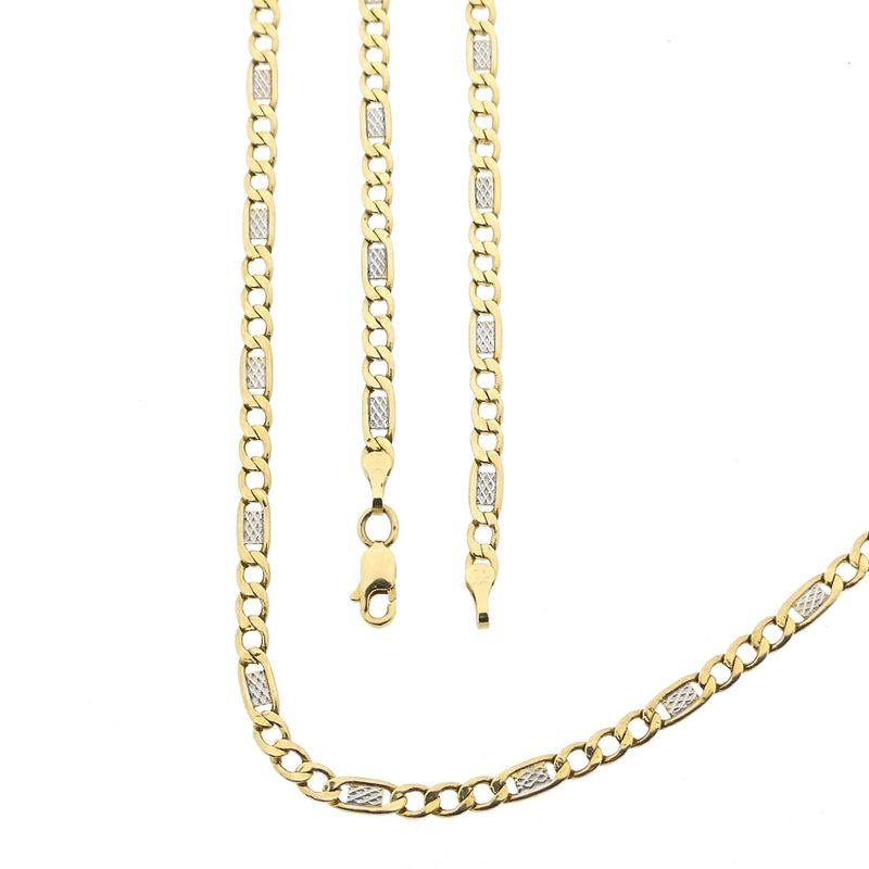 Image 1 of Two-tone gold Figaro link chain