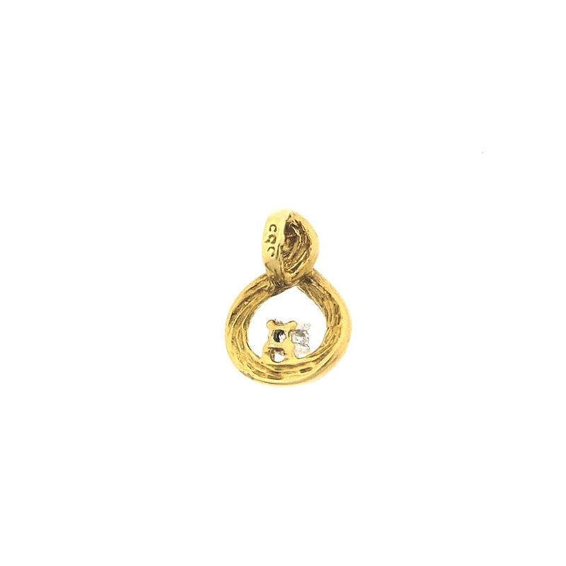 Image 6 of Gold minimalist pendant with diamond | 0.04 ct.